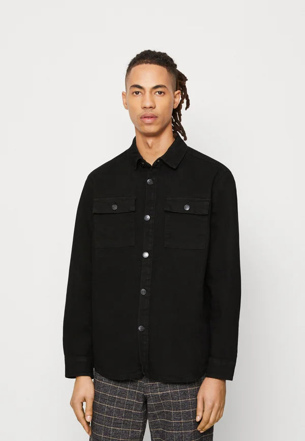 GOHJUTTA CLOTHING ARTICLE#9222  Only & Sons ONSCAMON OVERSHIRT Denim jacket black MEN