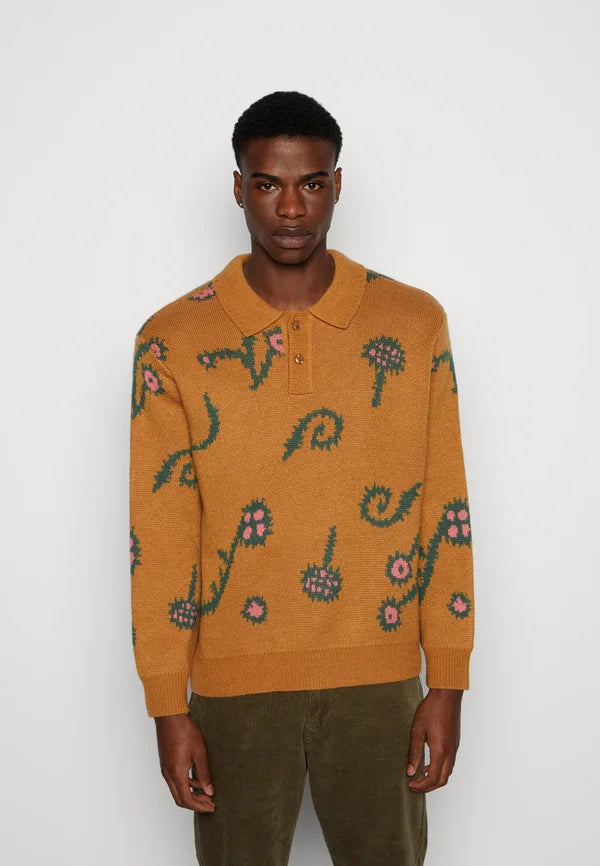 GOHJUTTA CLOTHING ARTICLE#9210 Obey Clothing WASHER SWEATER Jumper brown sugar